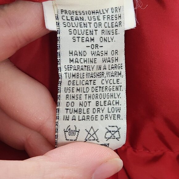 Eddie Bauer Coat Womens Large Red Vintage Goose Down Hooded Parka Casual Outdoor - Picture 12 of 16